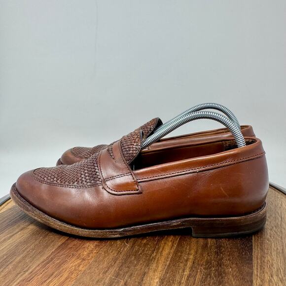 Allen Edmonds Lake Bluff Penny Loafers Brown Weave Men's Size 10 D - Picture 3 of 12